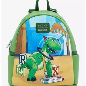Loungefly x Pixar Rex Green Mini Backpack New